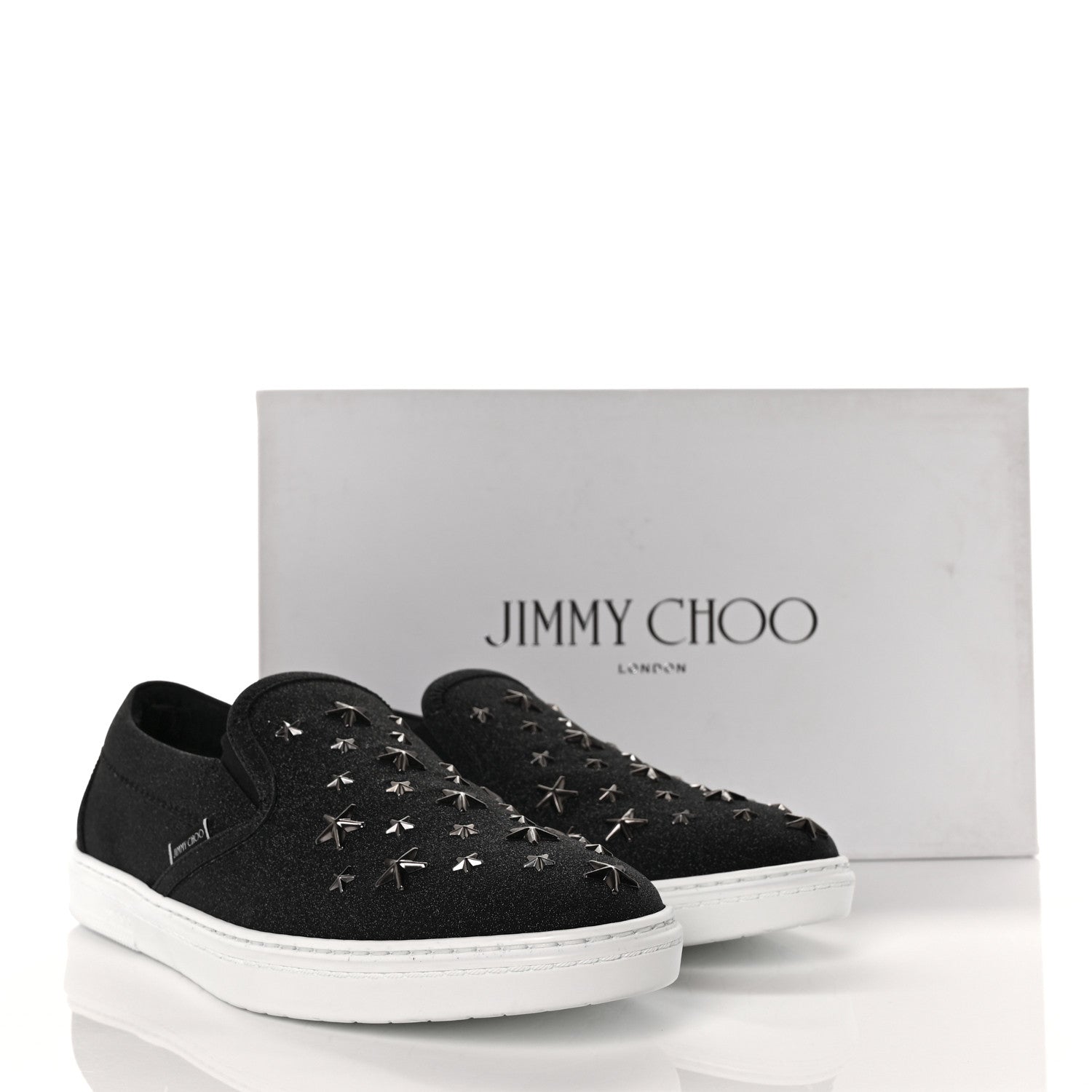 Jimmy Choo Fine Glitter Suede Mens Grove Sneakers 41 Black 8 of 8