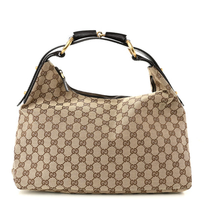 Gucci Monogram Medium Horsebit Chain Hobo Dark Brown 1 of 10