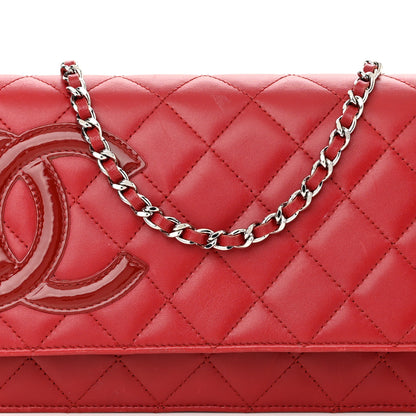 Chanel Calfskin Quilted Cambon Wallet On Chain WOC Red 9 of 13
