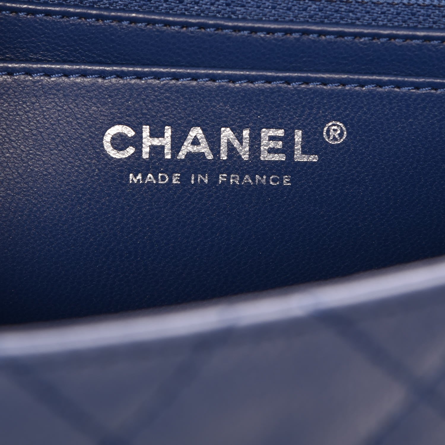 Chanel Washed Caviar Jumbo Single Flap Blue 7 of 8