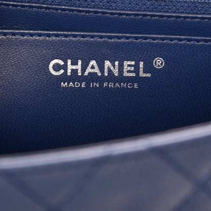 Chanel Washed Caviar Jumbo Single Flap Blue 7 of 8