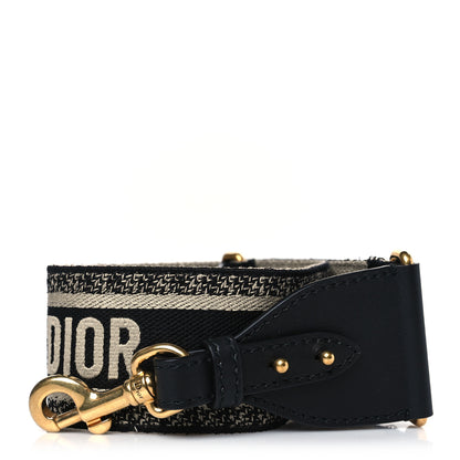 Christian Dior Canvas Embroidered Shoulder Strap Blue 1 of 6