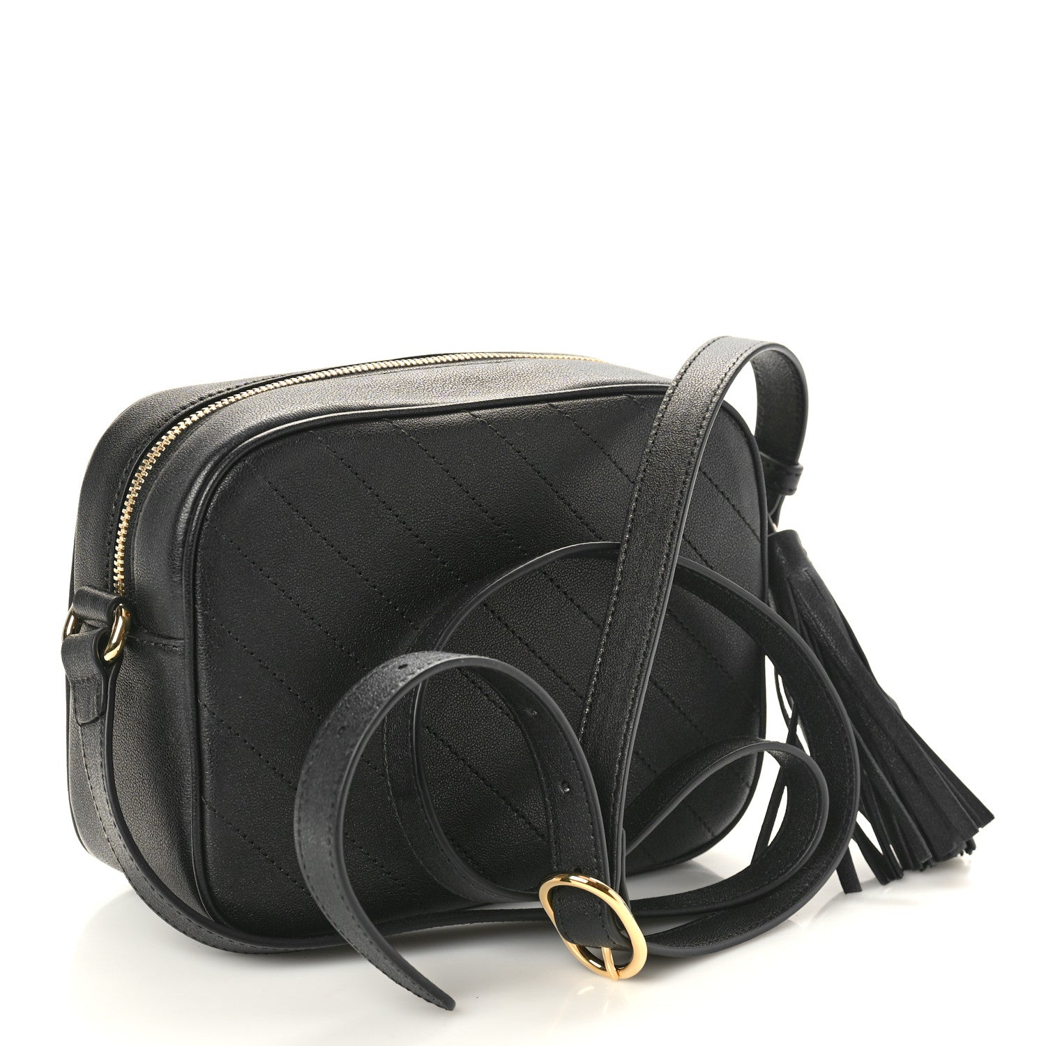 Gucci Sakai Be Green Calfskin Diagonal Stitched Small Blondie Shoulder Bag Black 3 of 10