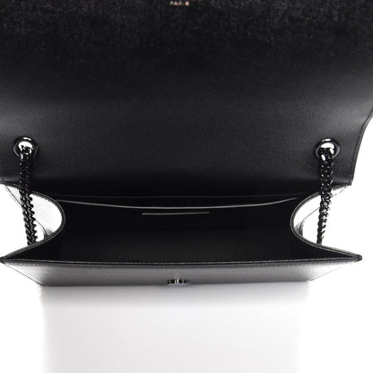 Saint Laurent Grain De Poudre Medium Classic Monogram Kate Satchel Black 5 of 7