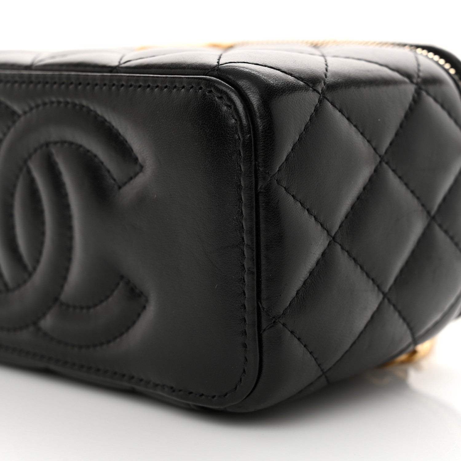 Chanel Lambskin Quilted Small Pillow Crush Vanity Case With Chain Black 10 of 11