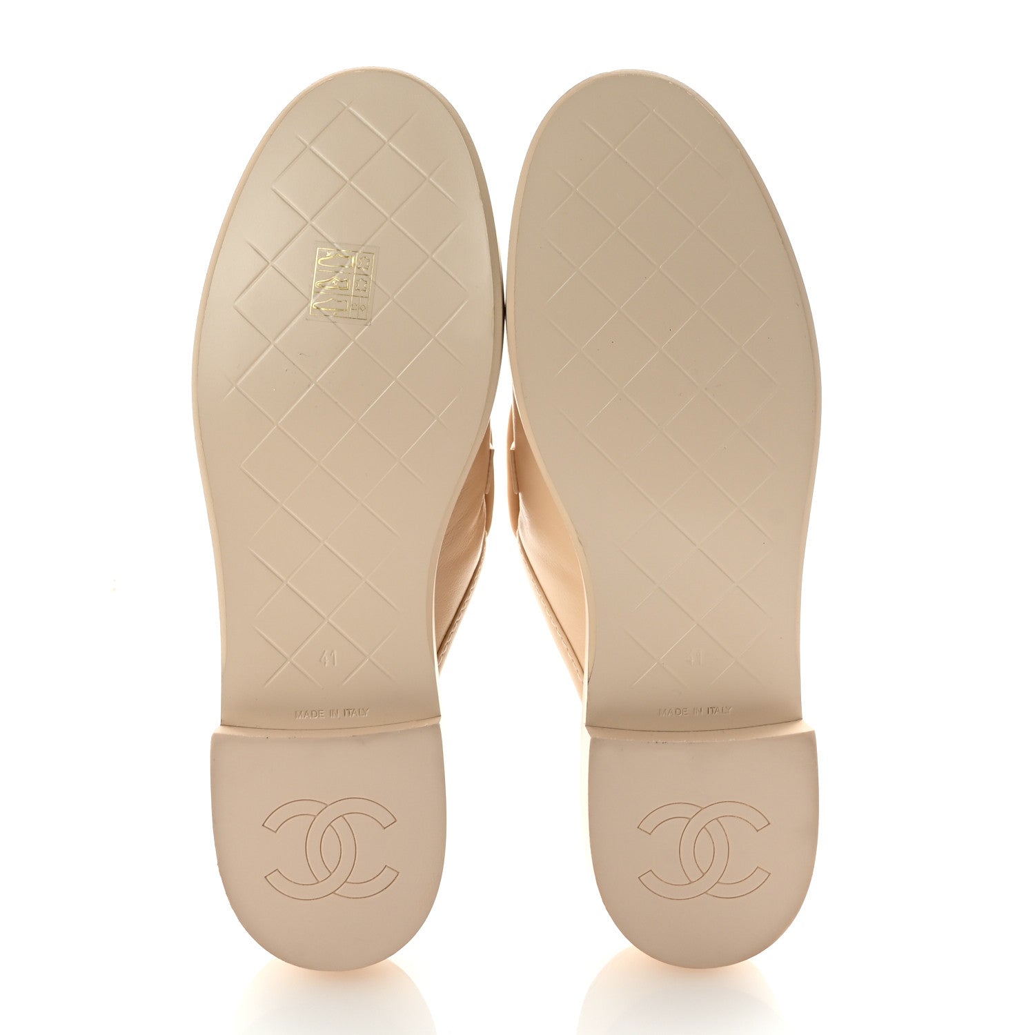 Chanel Lambskin Quilted CC Turnlock Mules 41 Light Beige 6 of 10