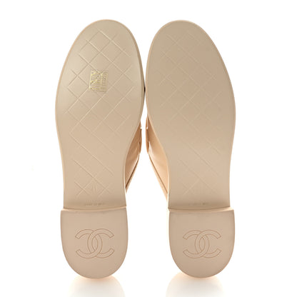 Chanel Lambskin Quilted CC Turnlock Mules 41 Light Beige 6 of 10