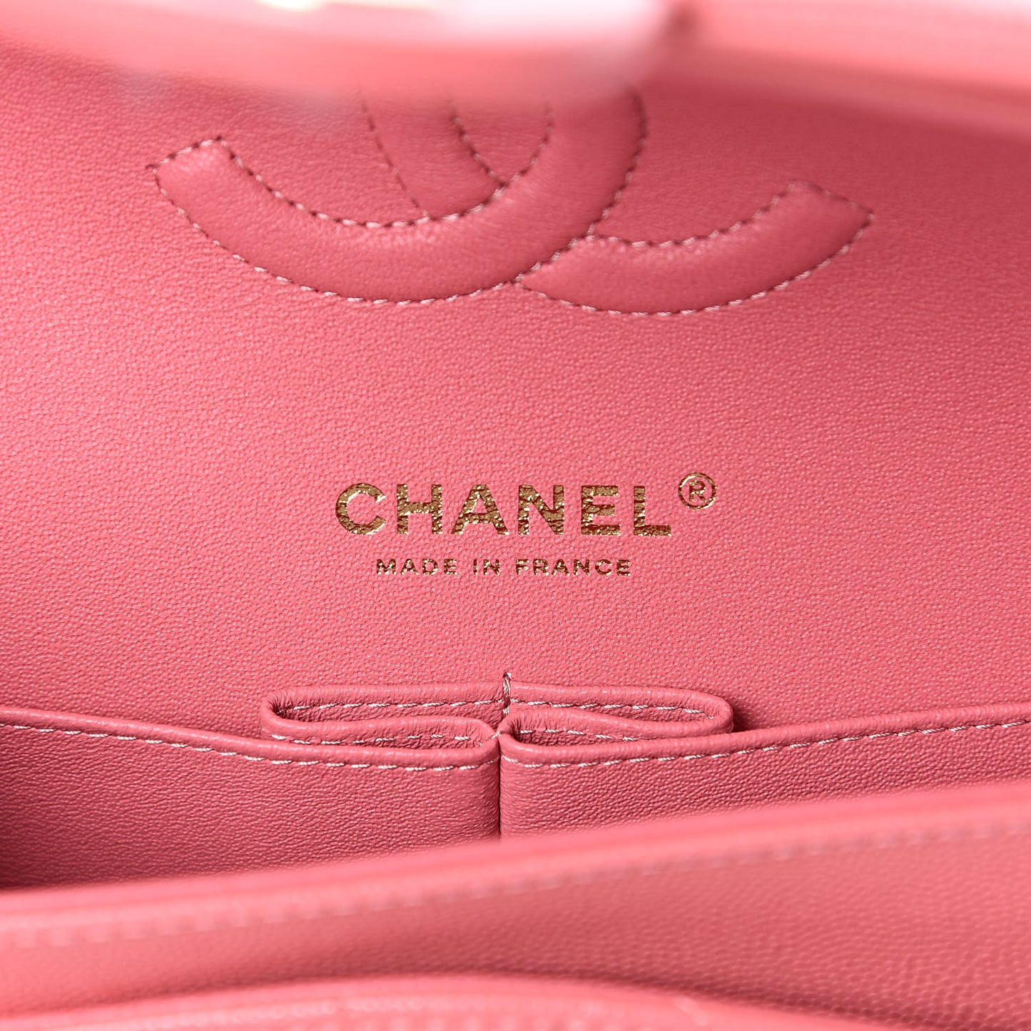 Caviar Quilted Medium Double Flap Pink