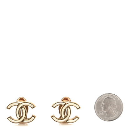 Chanel Metal CC Clip On Earrings Gold Silver 2 of 4