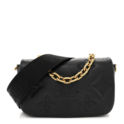 Louis Vuitton Calfskin Bubblegram Wallet On Strap Black 1 of 12