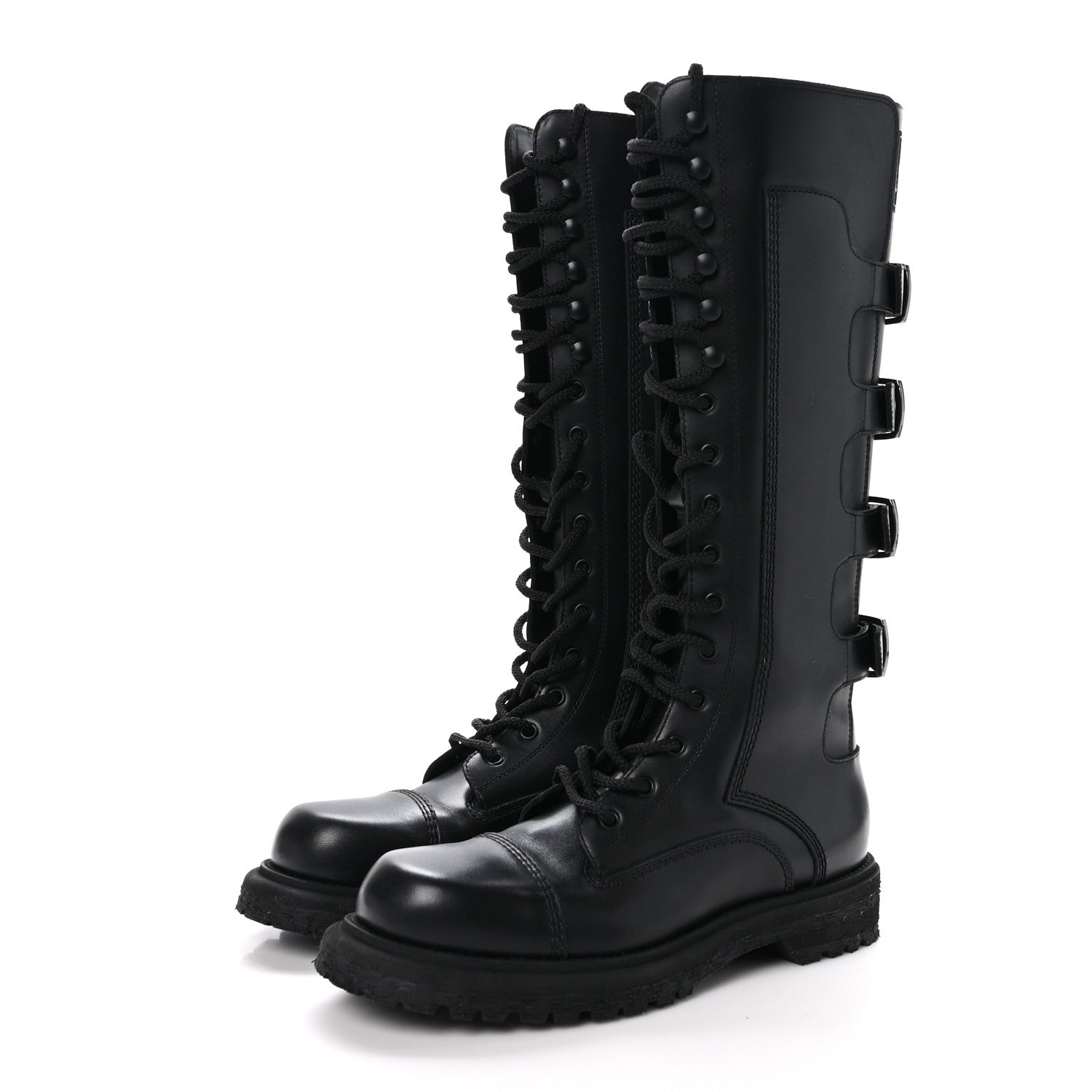 Christian Dior Matte Calfskin Diorebel High Boots 39 Black 3 of 9
