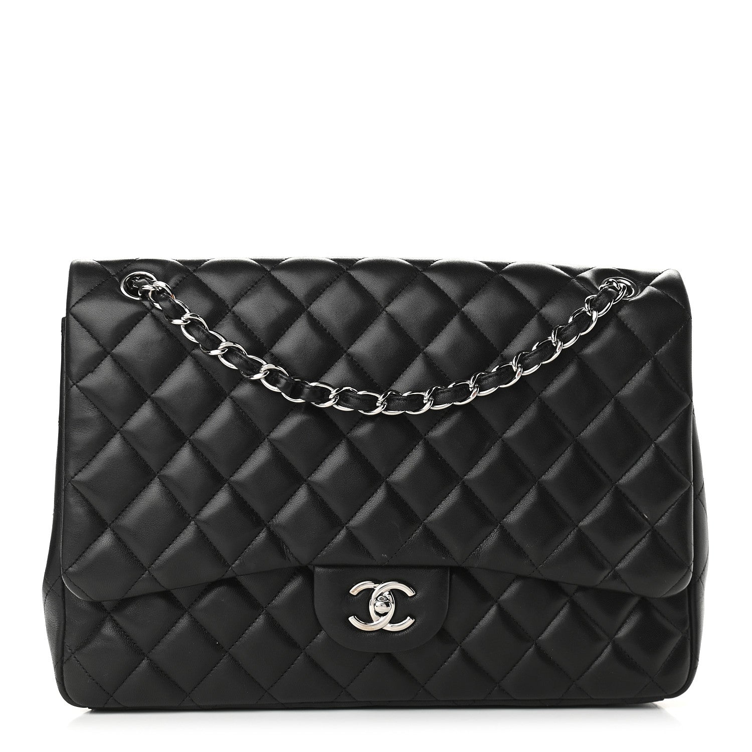 Chanel Lambskin Quilted Maxi Single Flap Black 1 of 9