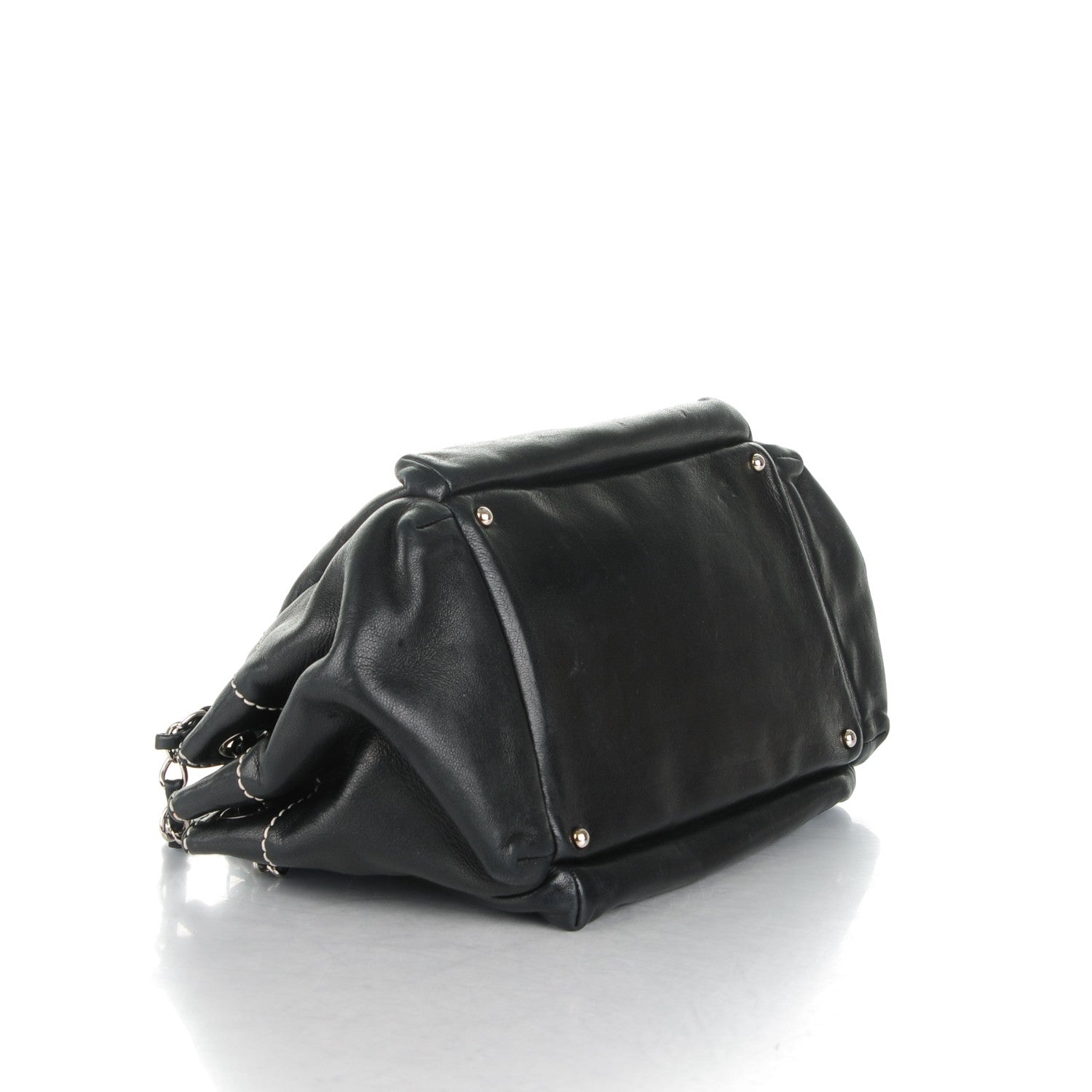 Chanel Lambskin Lax Accordion Hobo Black 4 of 9