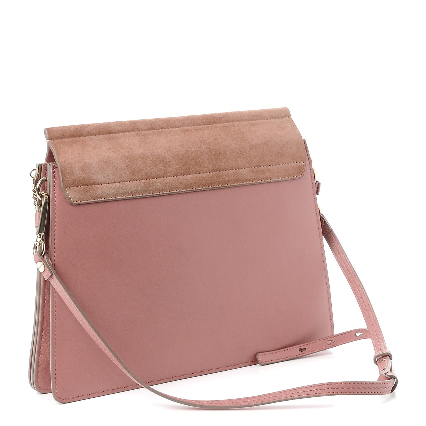 Suede Medium Faye Shoulder Bag Misty Rose
