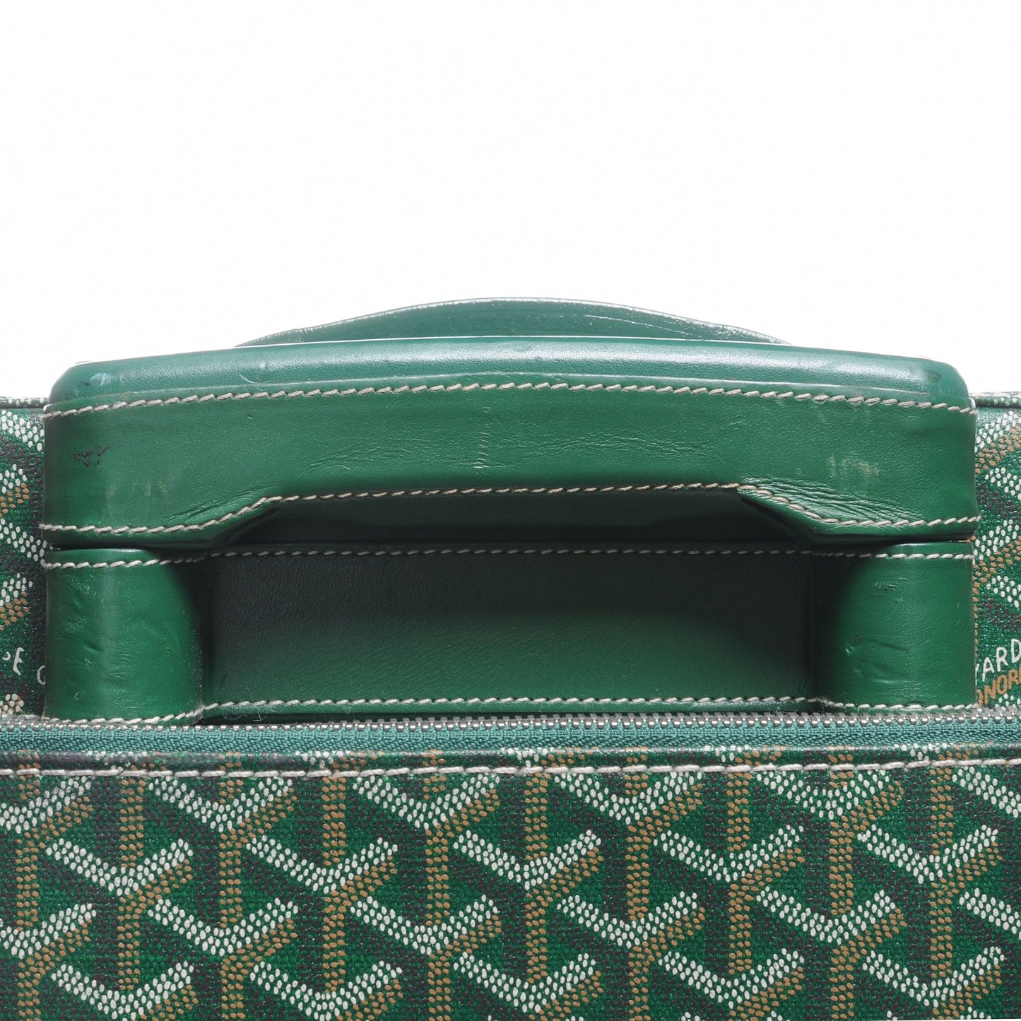 Goyardine Rolling Suitcase Trolley PM Green