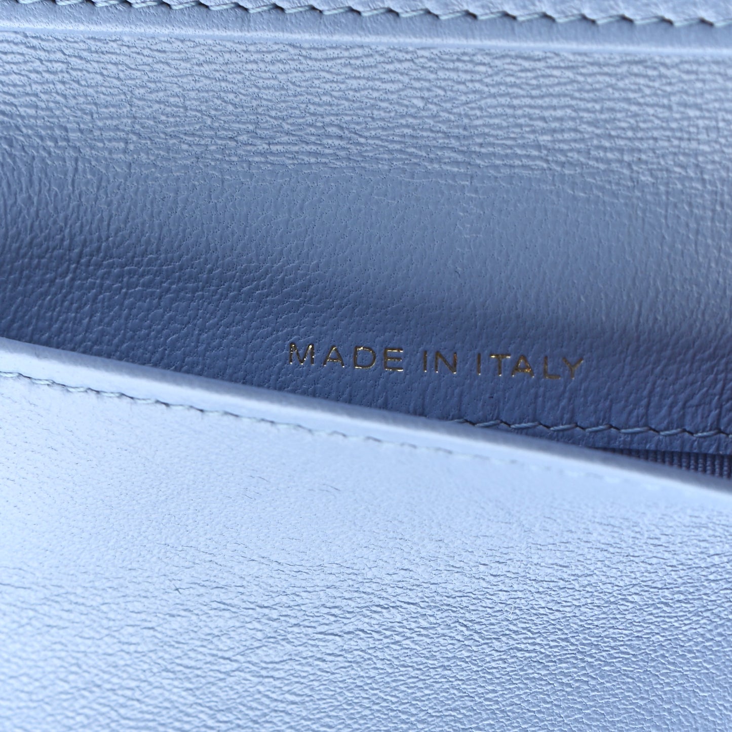 Lambskin Quilted Double Flap Wallet Light Blue