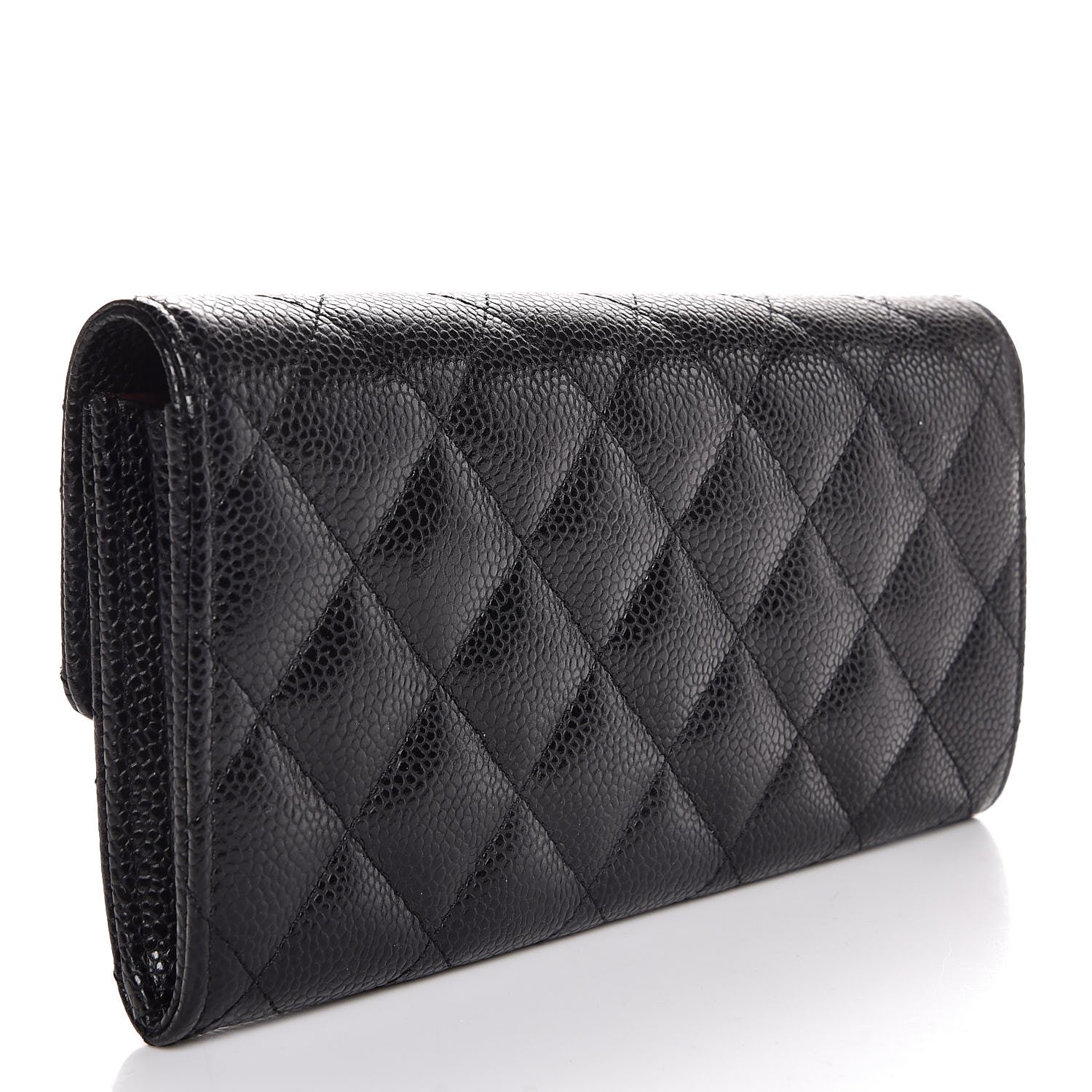 Chanel Caviar Quilted Large Gusset Flap Wallet Black 3 of 8