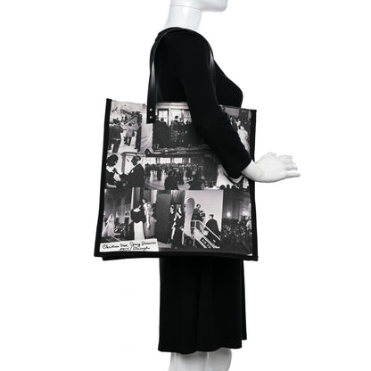 Christian Dior Canvas Print Cruise 2025 Scotland Tote Black White 2 of 13
