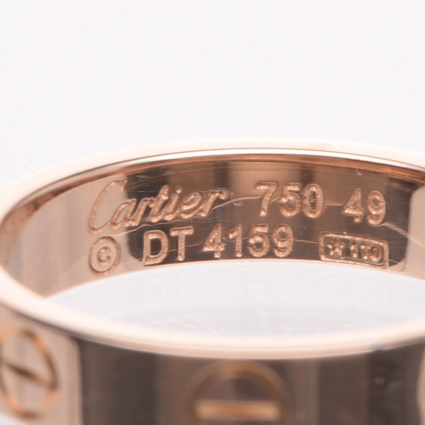 18K Pink Gold 3.5mm LOVE Wedding Band Ring 49 4.75