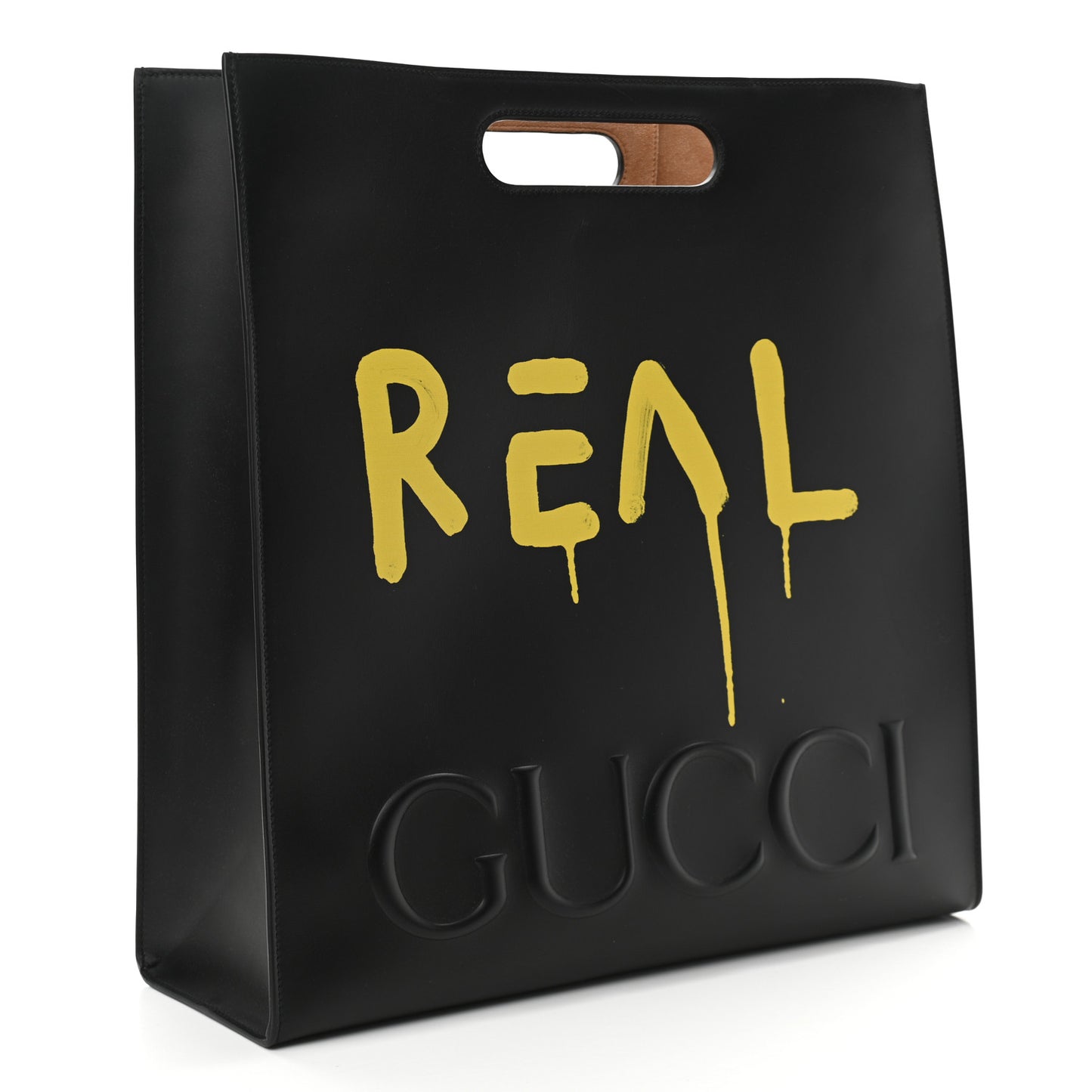 Calfskin GucciGhost Real Large XL Tote Black Yellow