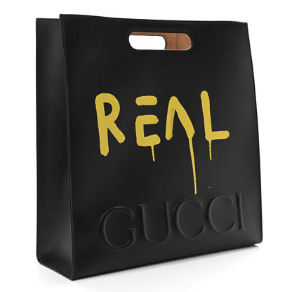 Gucci Calfskin GucciGhost Real Large XL Tote Black Yellow 3 of 9