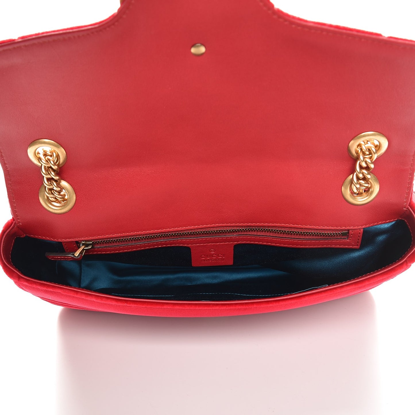 Velvet Matelasse Medium GG Marmont Shoulder Bag Hibiscus Red