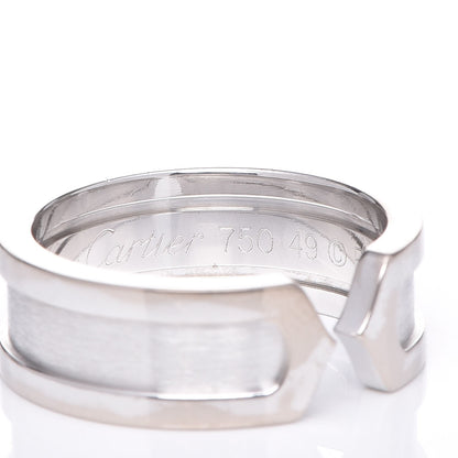 Cartier 18K White Gold 6.5mm C De Ring 49 4.75 4 of 6
