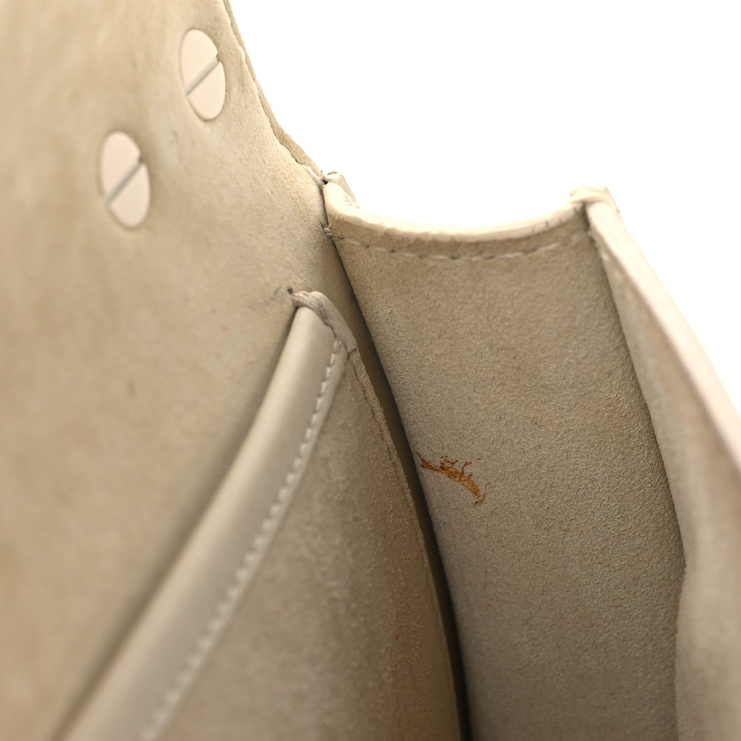Ultra Matte Calfskin Mini J'Adior Chain Flap Bag White