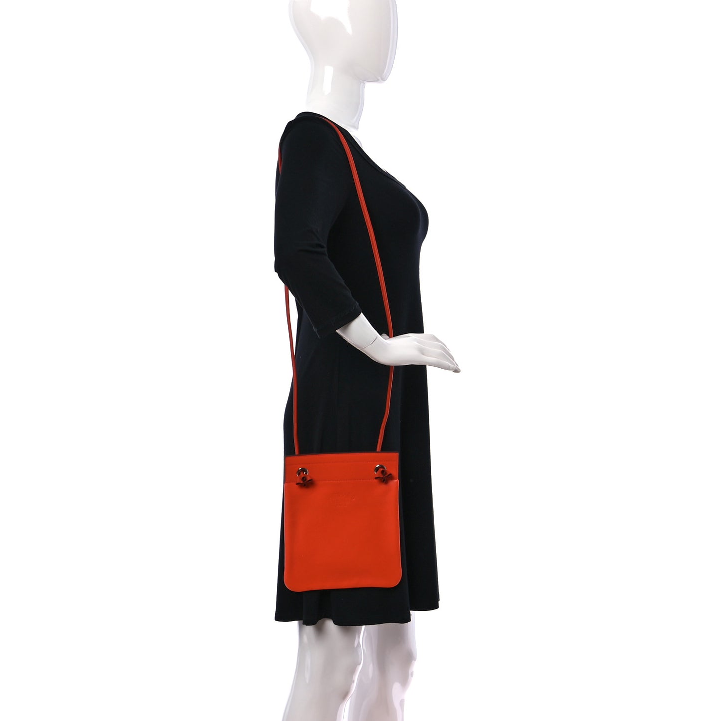 Milo Lambskin Swift Bi-Color Mini Aline Orange Poppy Terre Battue