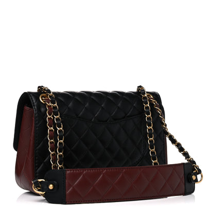 Chanel Calfskin Quilted Strap Into Flap Bag Black Brown 3 of 13