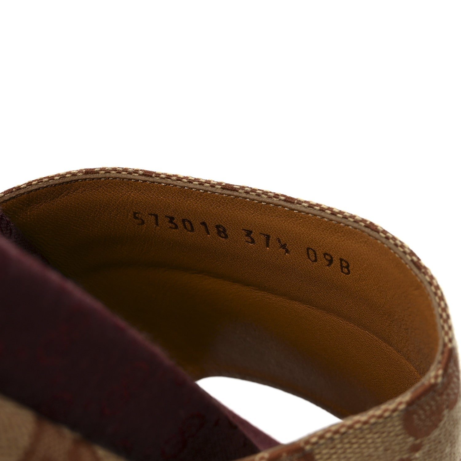 Gucci Canvas GG Monogram Angelina Platform Slide Sandals 37.5 Beige Ruggine 9 of 9