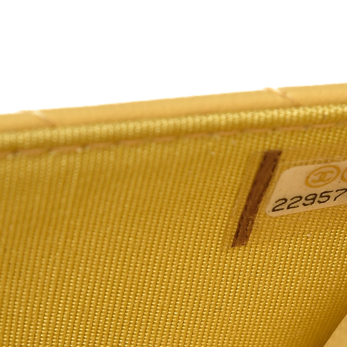 Lambskin Chevron Quilted Wallet On Chain WOC Yellow