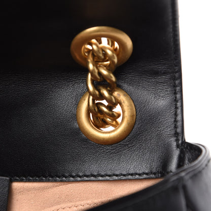 Gucci Calfskin Matelasse Mini GG Marmont Shoulder Bag Black 11 of 12