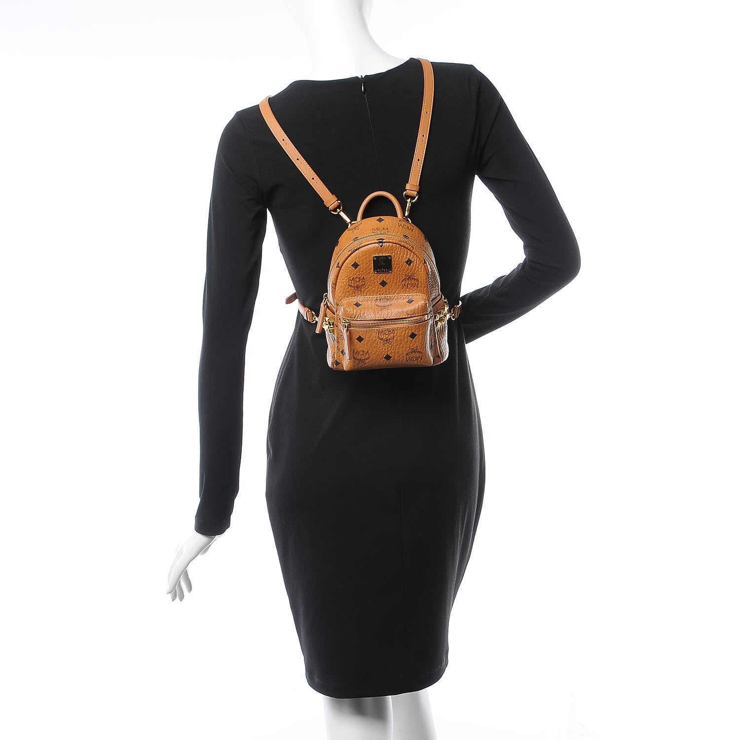 MCM Visetos Side Stud X-Mini Stark Backpack Cognac 2 of 10