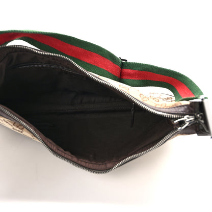 Gucci Monogram Web Medium Half Moon Hobo Dark Brown 5 of 16