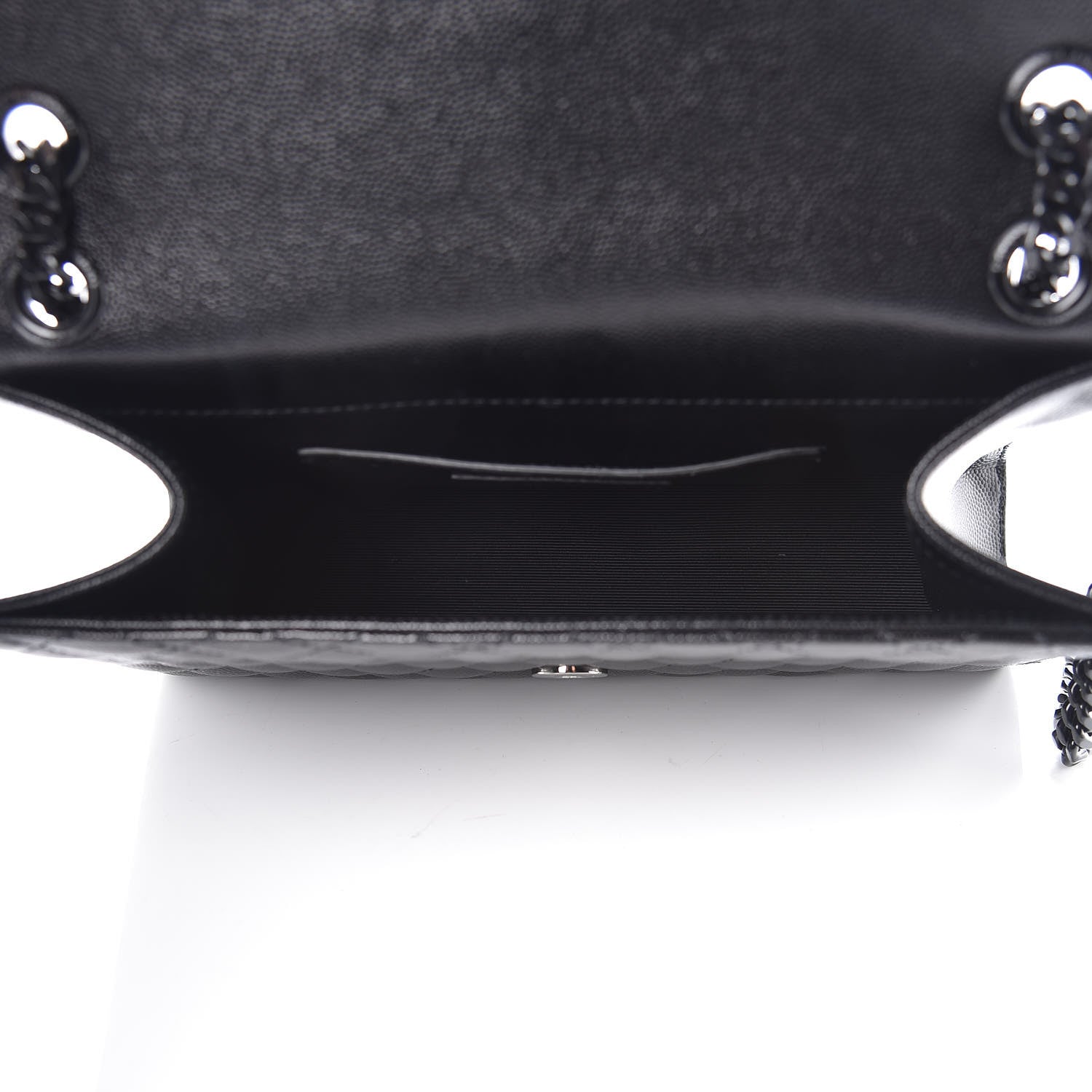 Saint Laurent Grain De Poudre Textured Mixed Matelasse Triquilt Medium Monogram Satchel Black 5 of 12