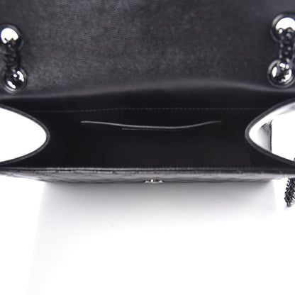 Saint Laurent Grain De Poudre Textured Mixed Matelasse Triquilt Medium Monogram Satchel Black 5 of 12