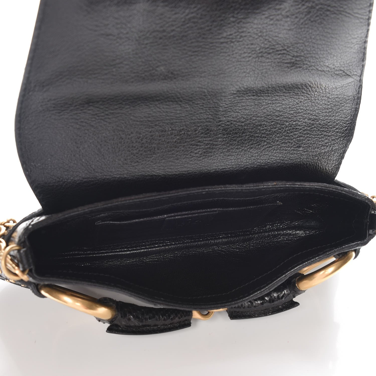 Gucci Python Studded Horsebit Chain Clutch Black 5 of 7