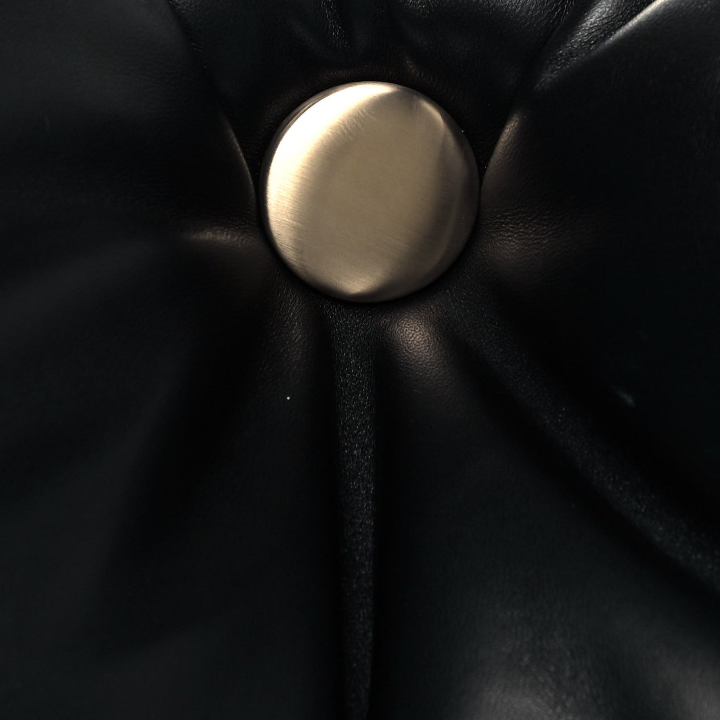 Lambskin Puffy Tobo Chain Shoulder Bag Black