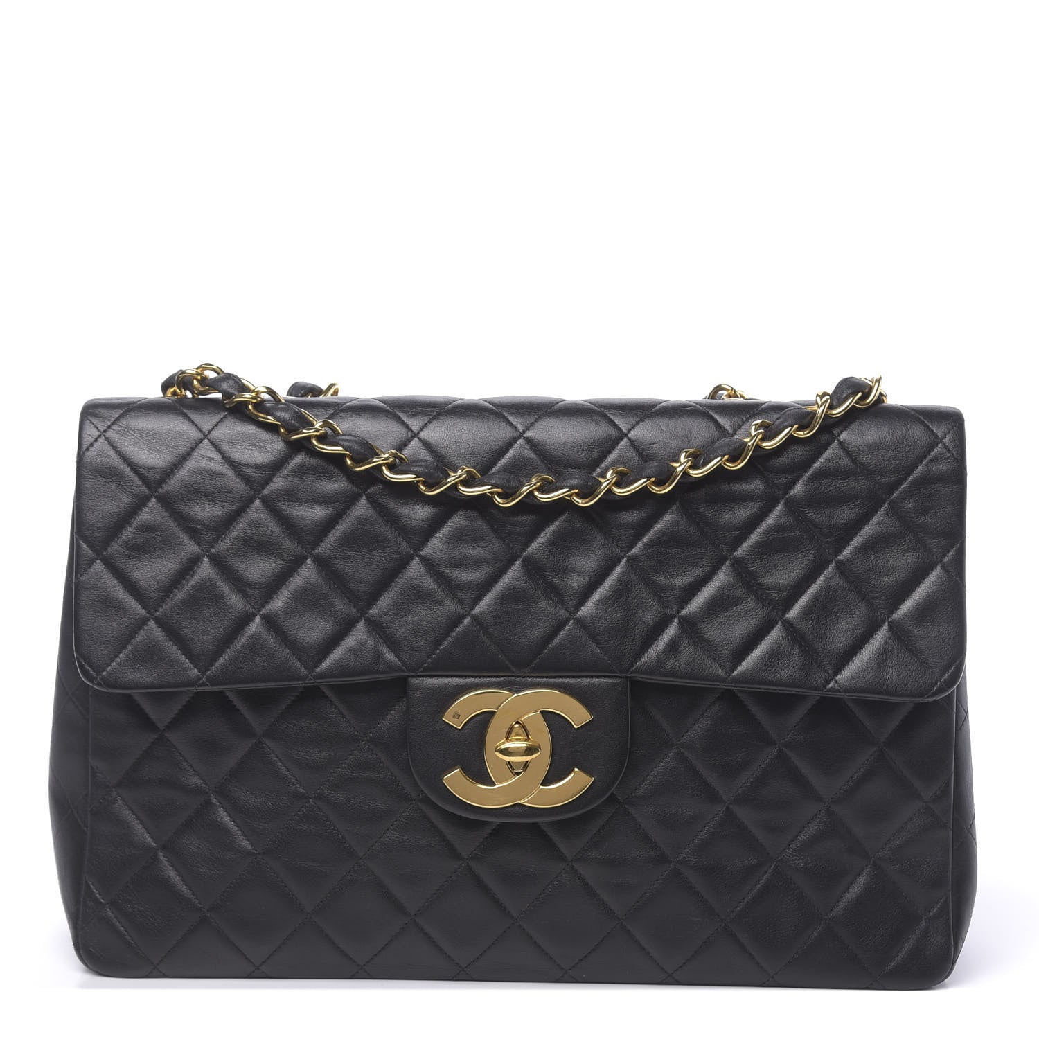Chanel Lambskin Quilted XL Jumbo Single Flap Black 1 of 11