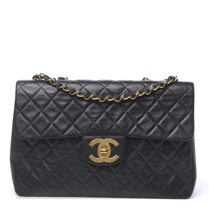 Chanel Lambskin Quilted XL Jumbo Single Flap Black 1 of 11