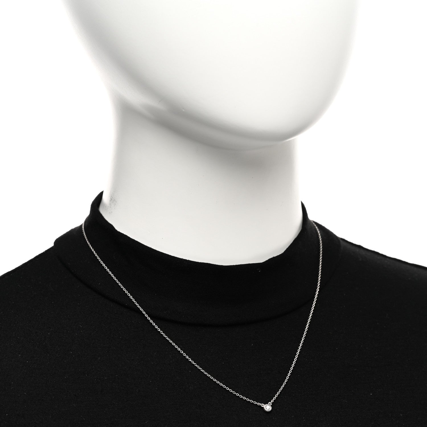 Tiffany Sterling Silver Diamond .07ct Elsa Peretti Diamonds by the Yard Pendant Necklace 2 of 4