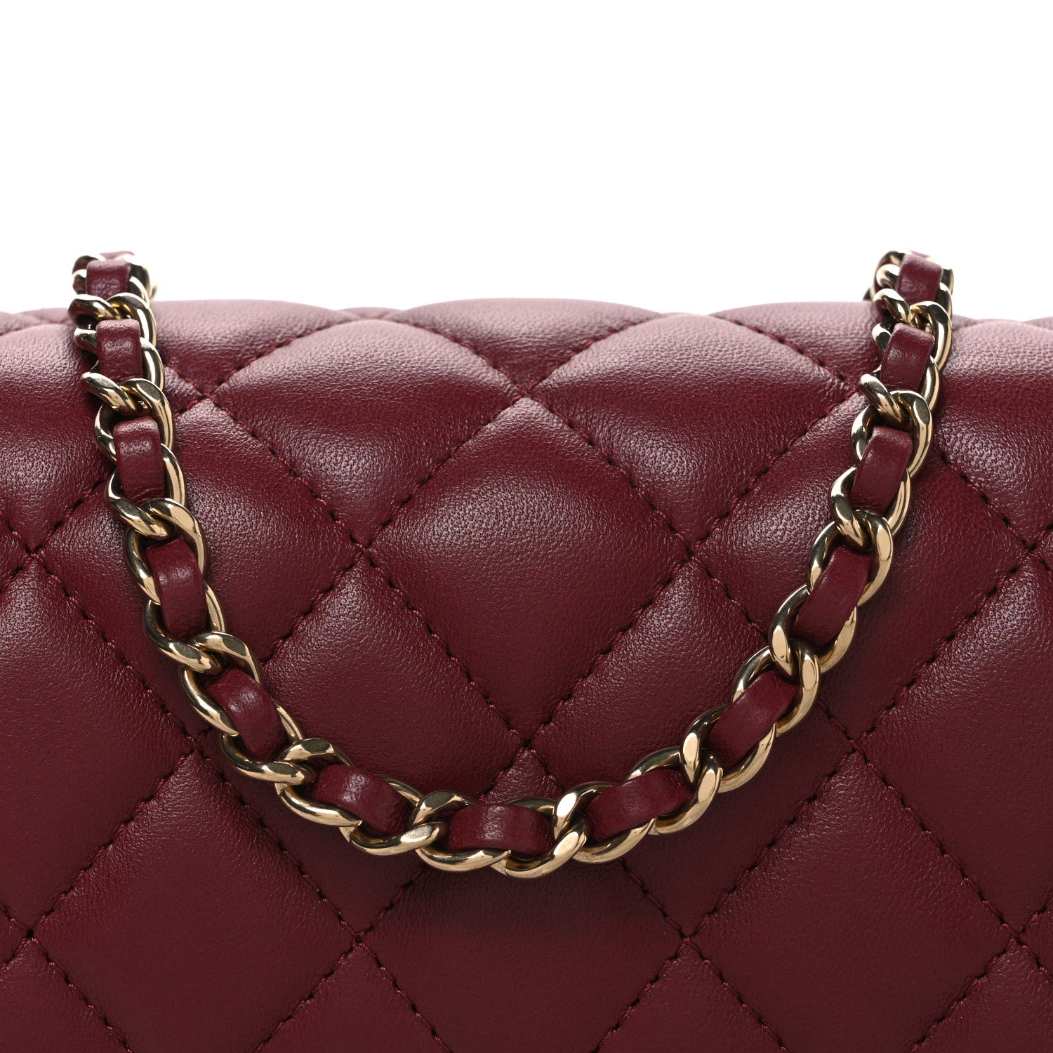 Chanel Lambskin Quilted Extra Mini Flap Bag Burgundy 8 of 11