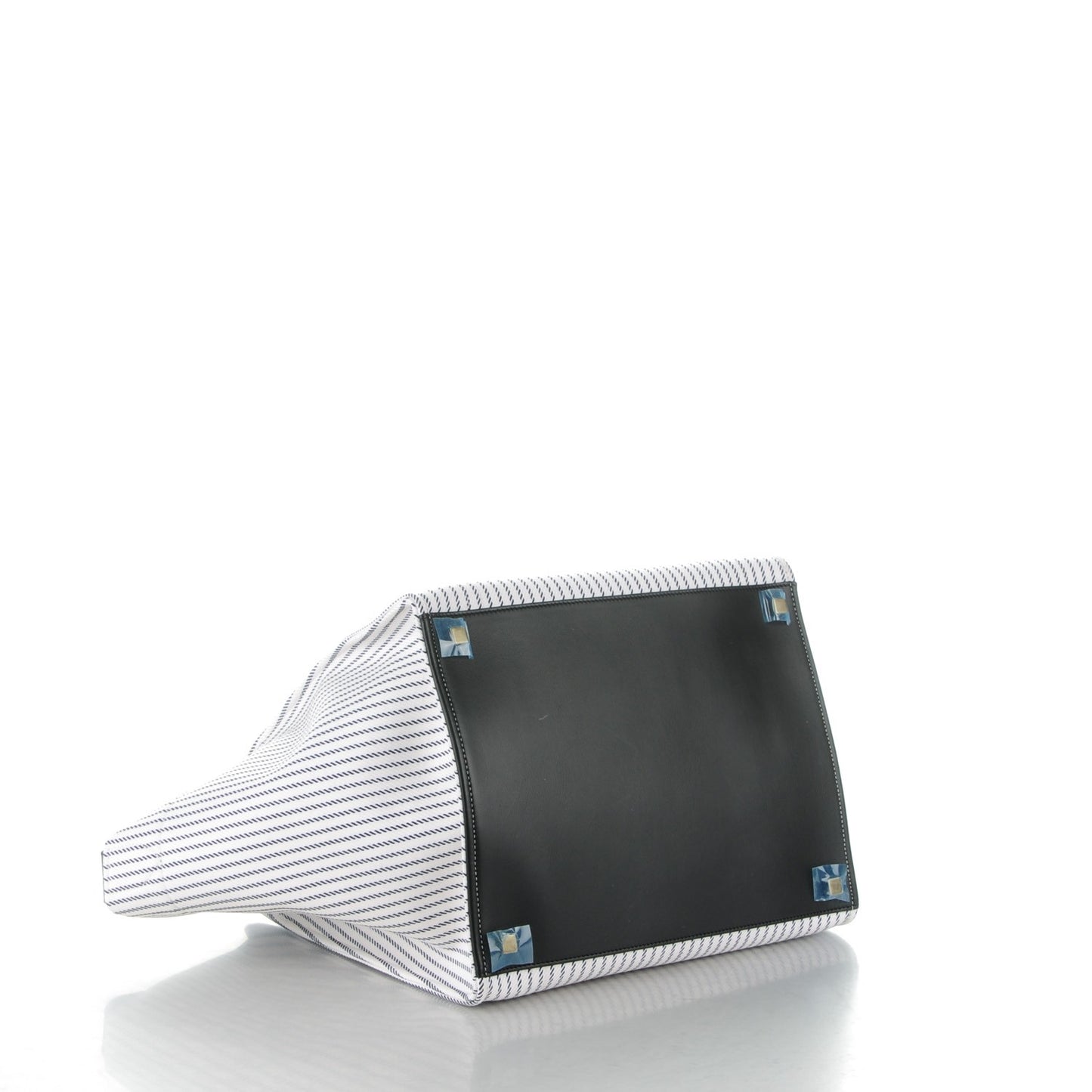 Cotton Canvas Striped Medium Phantom Luggage White Navy