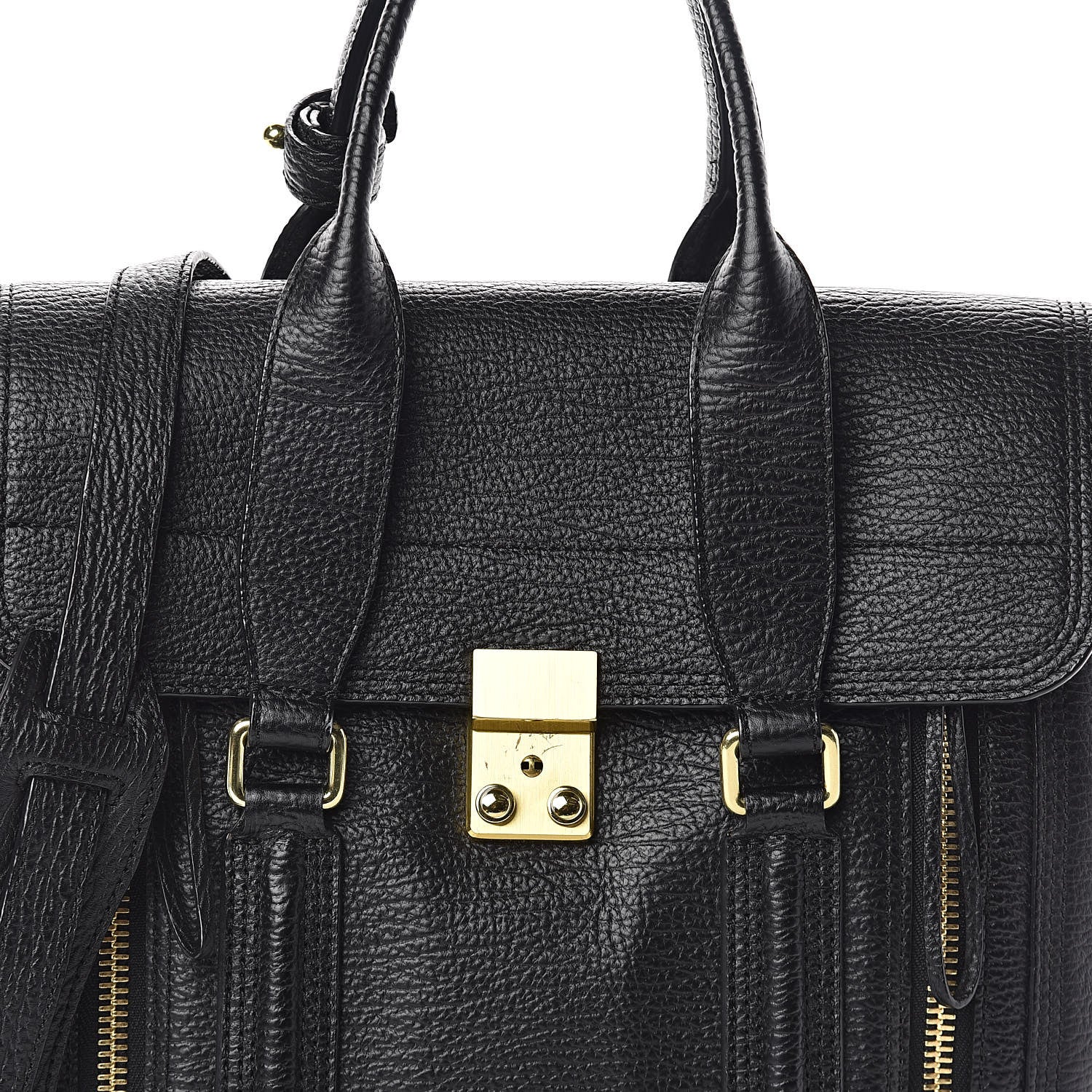 3.1 Phillip Lim 3.1 Textured Calfskin Medium Pashli Satchel Black 7 of 9