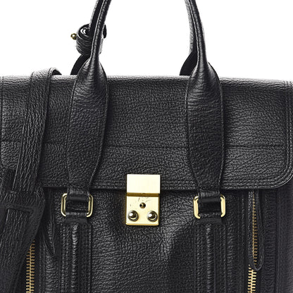 3.1 Phillip Lim 3.1 Textured Calfskin Medium Pashli Satchel Black 7 of 9