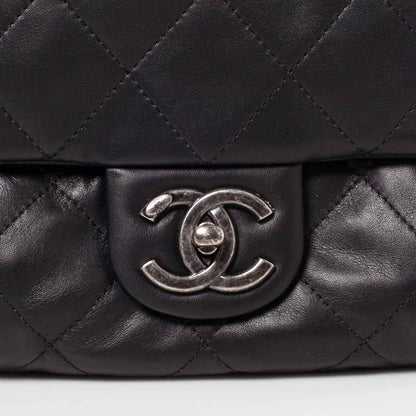 Chanel Calfskin Coco Pleats Messenger Flap Black 6 of 11