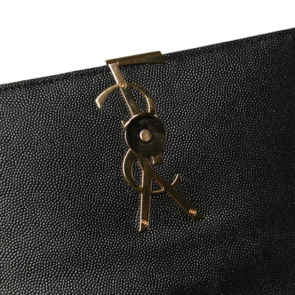 Saint Laurent Grain De Poudre Matelasse Monogram Medium Vicky Chain Bag Black 12 of 13