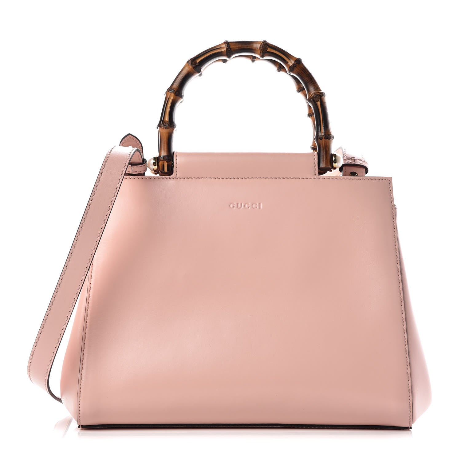 Gucci Nappa Bamboo Small Nymphaea Top Handle Bag Perfect Pink 1 of 9