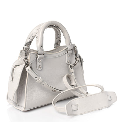 Balenciaga Grained Calfskin Neo Classic Silver Hardware Mini City Chalky White 4 of 10